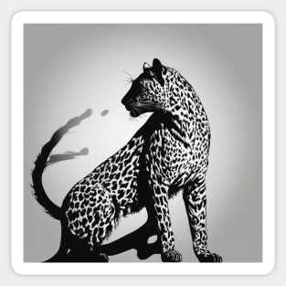 Leopard Shadow Silhouette Anime Style Collection No. 189 Sticker